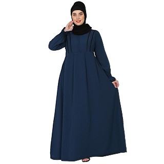 Umbrella cut abaya with Lace work - Teal