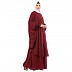 Maroon Co-Ord set- Loose fit front open Top with sleeveless inner abaya 