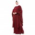 Maroon Co-Ord set- Loose fit front open Top with sleeveless inner abaya 