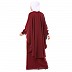 Maroon Co-Ord set- Loose fit front open Top with sleeveless inner abaya 