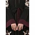 Party wear front open embroidery abaya- Black