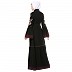 Party wear front open embroidery abaya- Black
