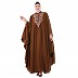 Arabian embroidery Kaftan- Rust Brown