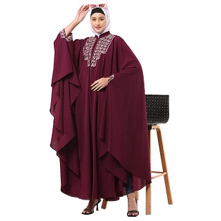 Irani Kaftan with embroidery work- Cocoa Bean