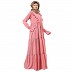 Designer 3 frilled maxi abaya- Baby Pink