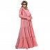 Designer 3 frilled maxi abaya- Baby Pink
