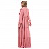 Designer 3 frilled maxi abaya- Baby Pink
