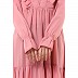 Designer 3 frilled maxi abaya- Baby Pink