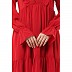 Designer 3 frilled maxi abaya- Red