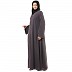 Front open premium CEY fabric abaya- Dark Grey