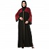 Loose Fit front open Dual color abaya- Black-Maroon