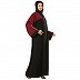 Loose Fit front open Dual color abaya- Black-Maroon
