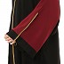 Loose Fit front open Dual color abaya- Black-Maroon
