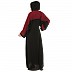 Loose Fit front open Dual color abaya- Black-Maroon