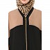 Loose Fit front open Dual color abaya- Black-Skin