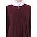 Zipper Front open pleated abaya with puff sleeves- Cocoa Bean