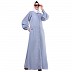 Casual front open abaya- Blue Haze