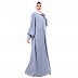 Casual front open abaya- Blue Haze