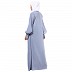 Casual front open abaya- Blue Haze