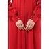 Casual front open abaya- Red