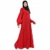 Casual front open abaya- Red