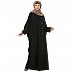 Front open Kaftan with fashionable buttons- Black