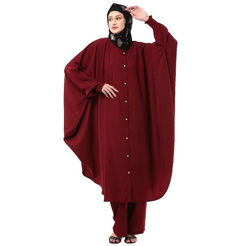 Royal Blue Ornate Luxe Modest Co-Ord Set With Scarf main image 1