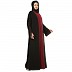 Dual colored layered abaya- Black-Maroon