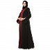 Dual colored layered abaya- Black-Maroon