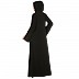Dual colored layered abaya- Black-Maroon