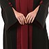 Dual colored layered abaya- Black-Maroon