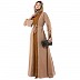 Dual colored layered abaya- Skin-Mustard Dual colored layered abaya- Skin-Mustard