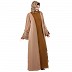 Dual colored layered abaya- Skin-Mustard