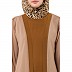 Dual colored layered abaya- Skin-Mustard