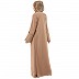 Dual colored layered abaya- Skin-Mustard