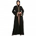 Loose Fit abaya with embroidery patchwork- Black