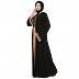 Loose Fit abaya with embroidery patchwork- Black