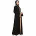 Loose Fit abaya with embroidery patchwork- Black