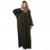 Dual color Loose Fit abaya - Olive-Navy