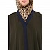Dual color Loose Fit abaya - Olive-Navy