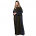 Dual color Loose Fit abaya - Olive-Navy