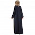 Dual color Loose Fit abaya - Olive-Navy