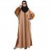 Dual color Loose Fit abaya - Skin-Mustard