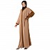Dual color Loose Fit abaya - Skin-Mustard