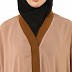 Dual color Loose Fit abaya - Skin-Mustard