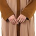 Dual color Loose Fit abaya - Skin-Mustard