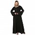 Pleated sleeves abaya- Black