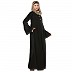 Pleated sleeves abaya- Black