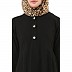 Pleated sleeves abaya- Black