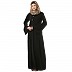 Pleated sleeves abaya- Black